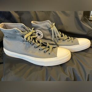 Converse High-Top Chuck Taylor Sneakers in Olive and White mens size 10
